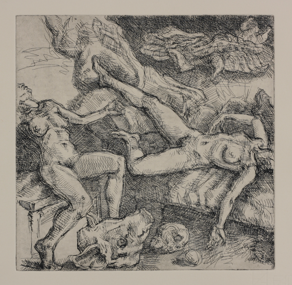 Danaë; etching, 25 x 25 cm, 2014