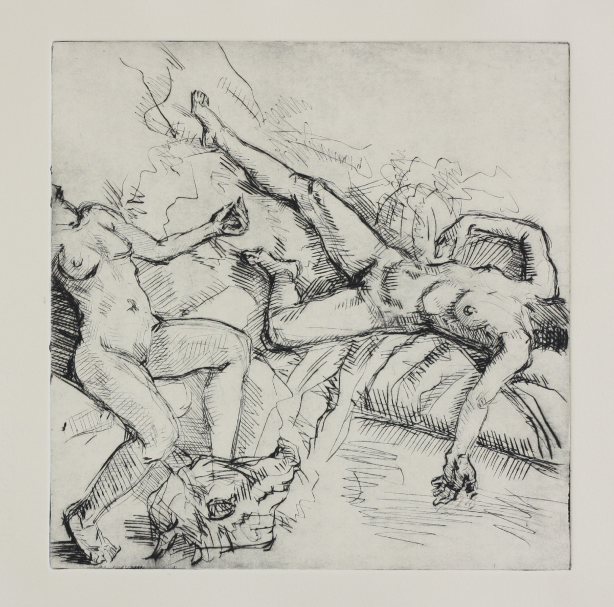 Danaë; drypoint, 25 x 25 cm, 2014